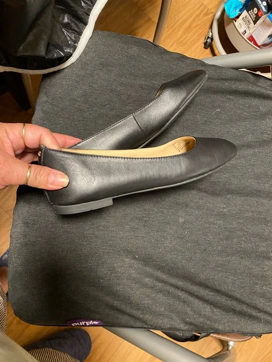 COACH Black Leather Round-Toe Ballet Flats - Picture 4 of 7